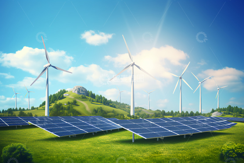 高清大图下载【趣麦麦图】可再生能源背景与绿色能源