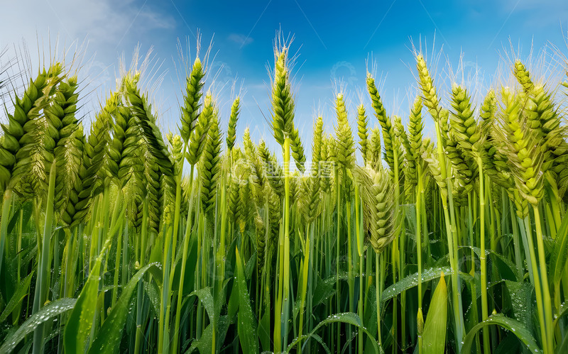 高清大图下载【趣麦麦图】芒种自然青麦苗AI摄影图