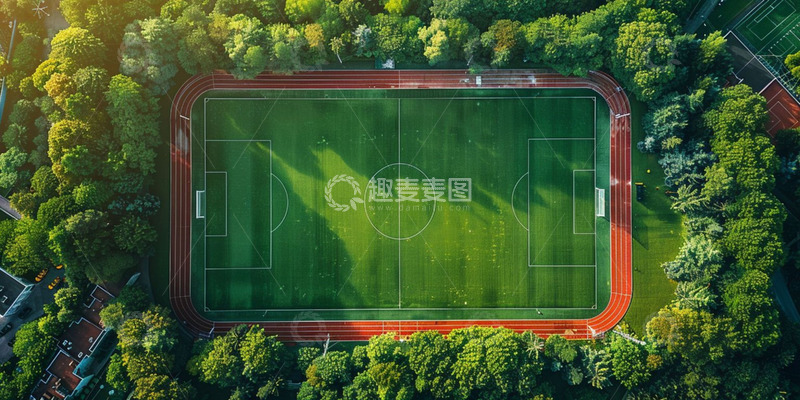 高清大图下载【趣麦麦图】俯拍学校草坪背景