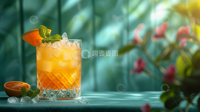 高清大图下载【趣麦麦图】水果鸡尾酒海报背景