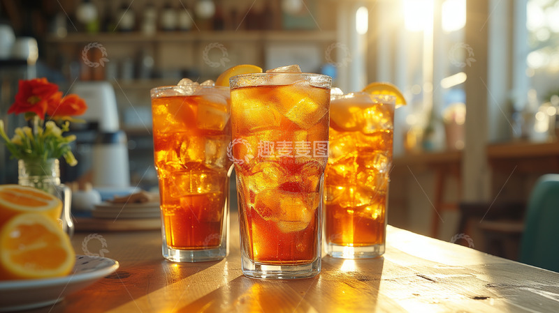 高清大图下载【趣麦麦图】冰红茶柠檬活动广告