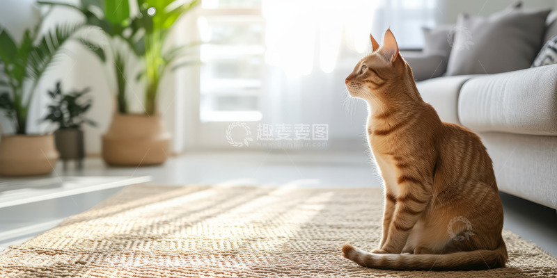 高清大图下载【趣麦麦图】一只侧脸猫咪摄影图