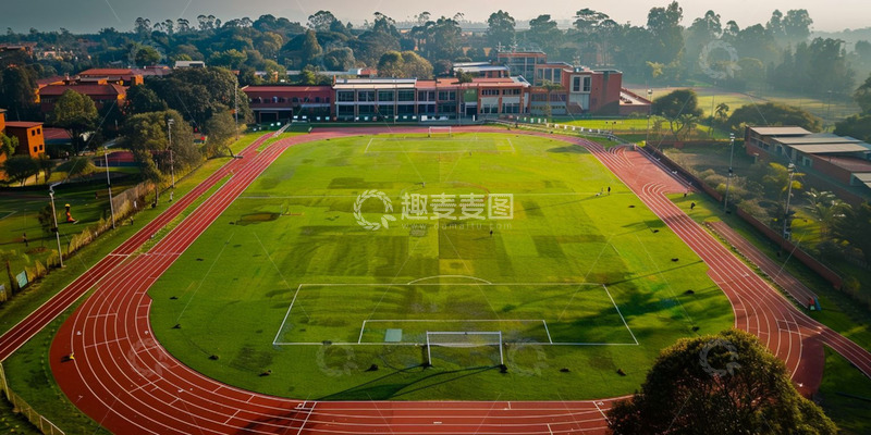 高清大图下载【趣麦麦图】阳光下学校草坪背景