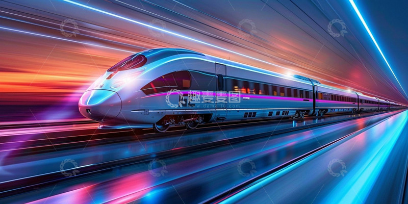 高清大图下载【趣麦麦图】科技感光感高铁背景