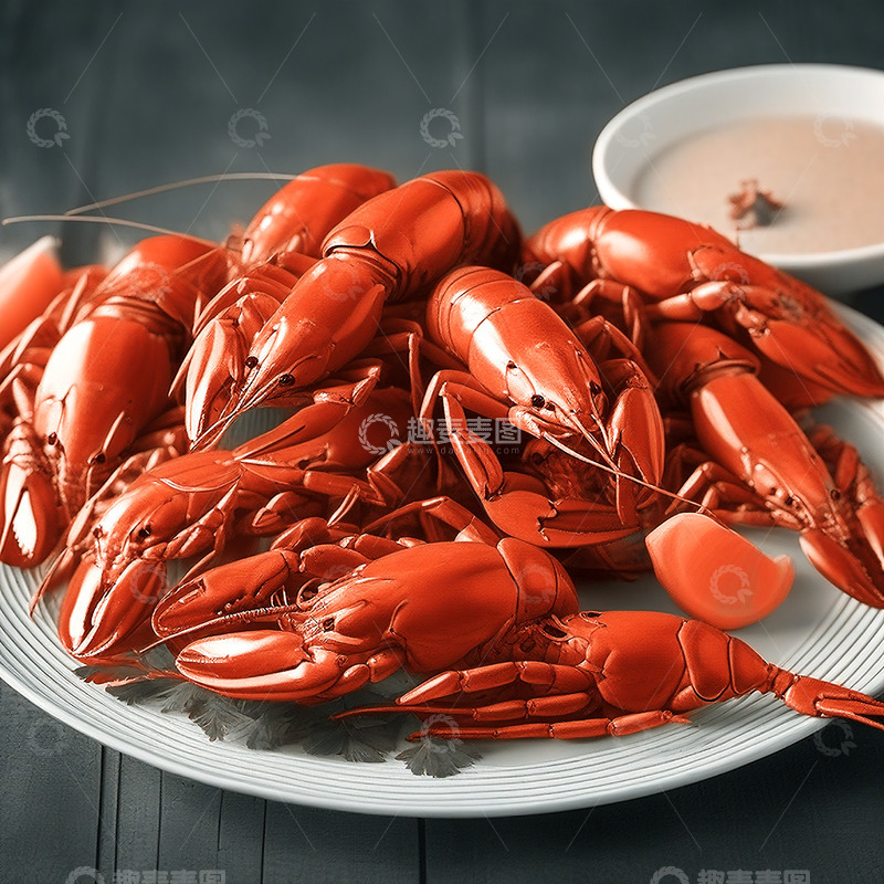 高清大图下载【趣麦麦图】一盘麻辣小龙虾
