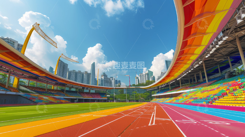 高清大图下载【趣麦麦图】学校操场运动场