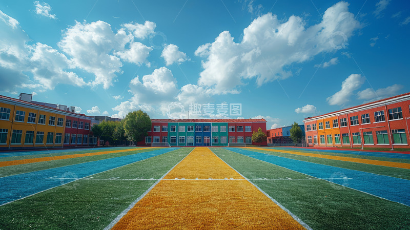 高清大图下载【趣麦麦图】学校跑步操场