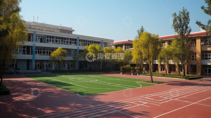 高清大图下载【趣麦麦图】学校操场场景