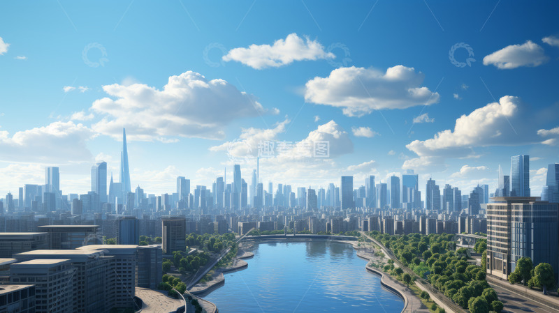 高清大图下载【趣麦麦图】城市建筑全景图