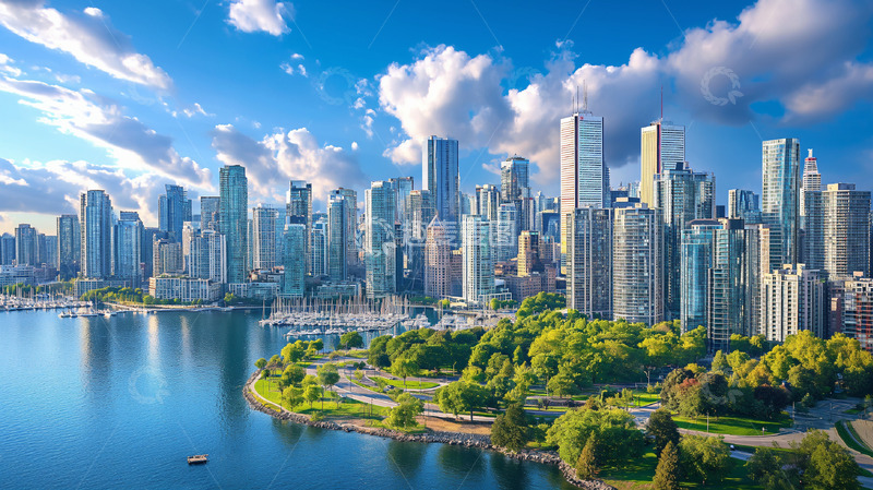 高清大图下载【趣麦麦图】蓝天城市建筑高楼