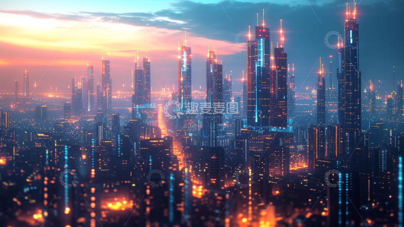 高清大图下载【趣麦麦图】现代城市高层建筑