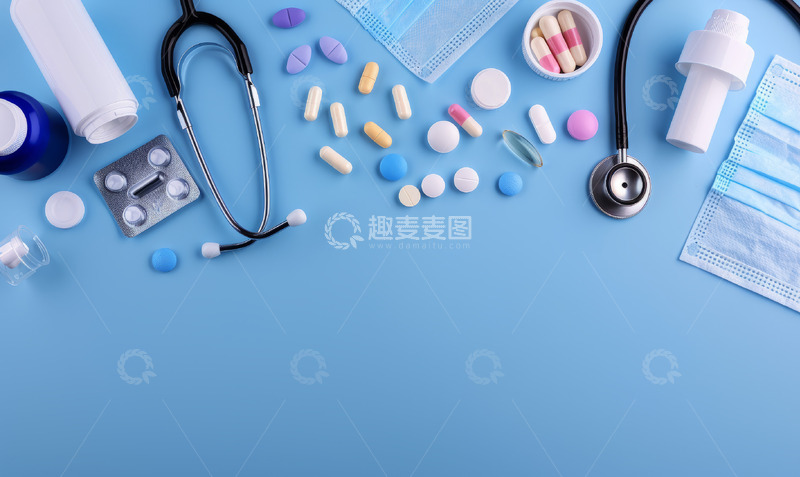 高清大图下载【趣麦麦图】医疗医院听诊器海报