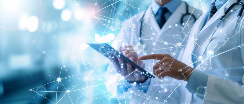 高清大图下载【趣麦麦图】智能医疗科技线条背景