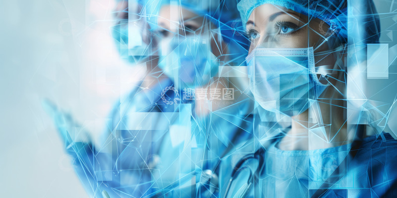 高清大图下载【趣麦麦图】医生穿戴设备的医疗海报插图