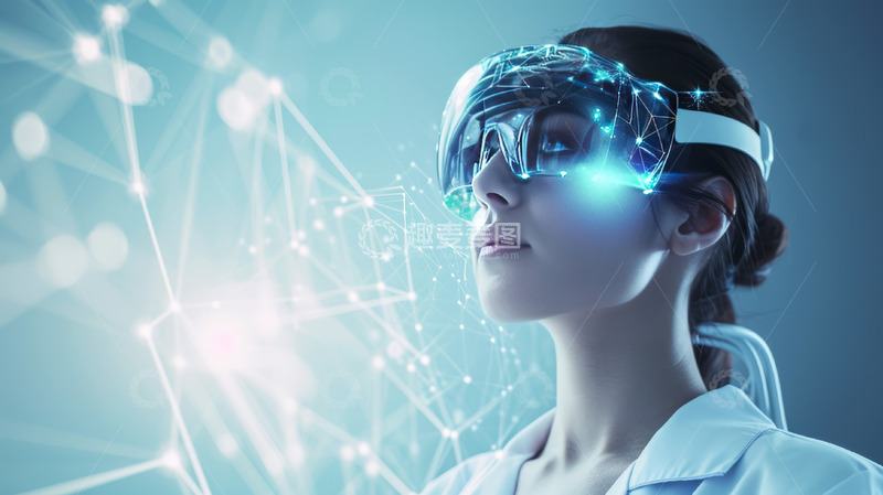 高清大图下载【趣麦麦图】世界卫生日智能医疗科技线条背景