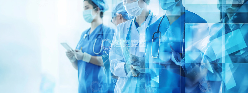 高清大图下载【趣麦麦图】带有医生穿戴设备的医疗海报插图