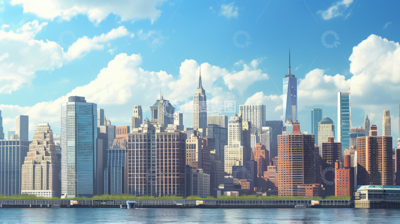 高清大图下载【趣麦麦图】商务城市高端大气背景