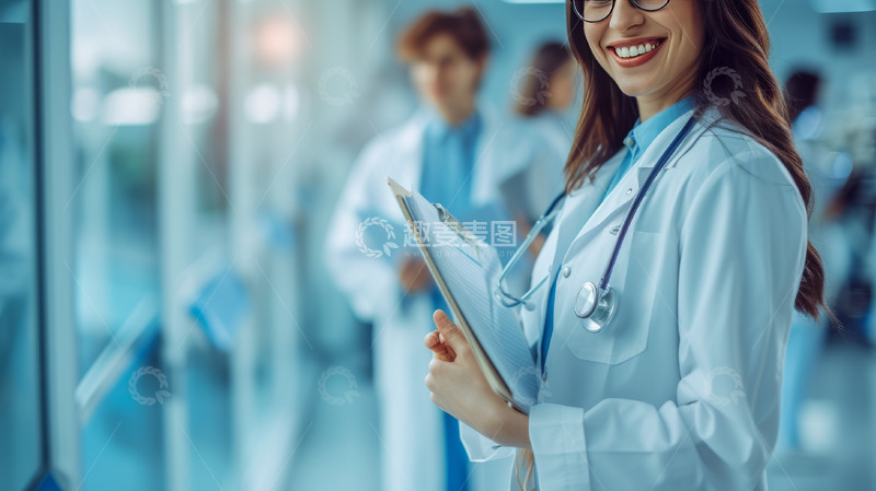 高清大图下载【趣麦麦图】拿着听诊器的医生