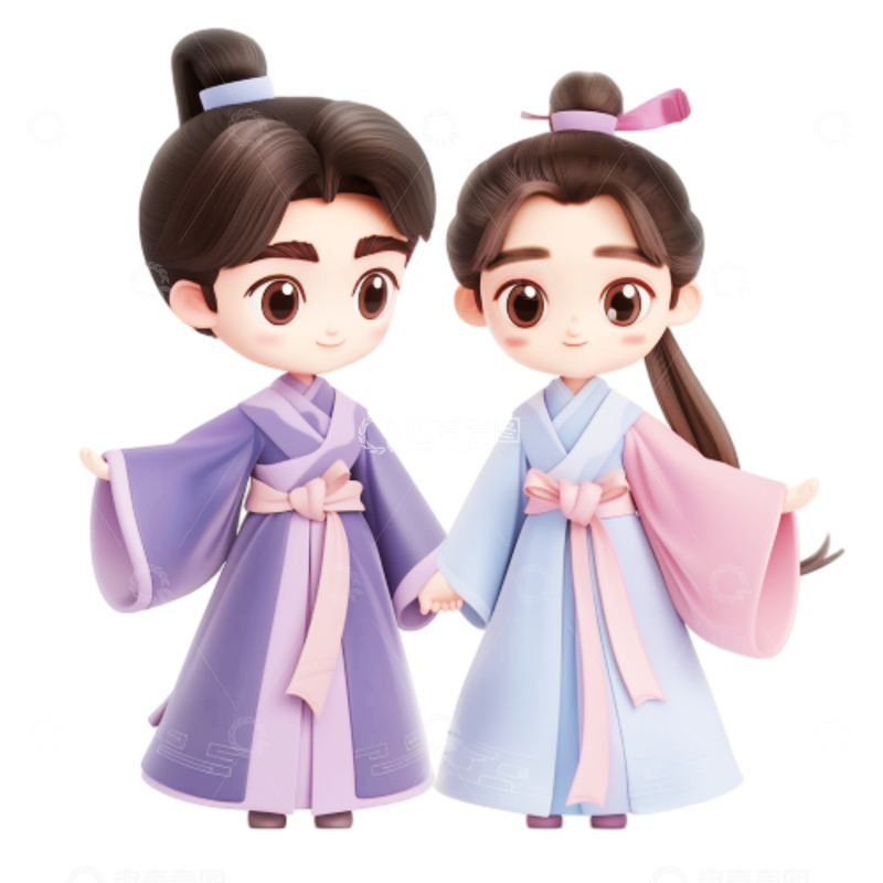 高清大图下载【趣麦麦图】清新立体七夕人物