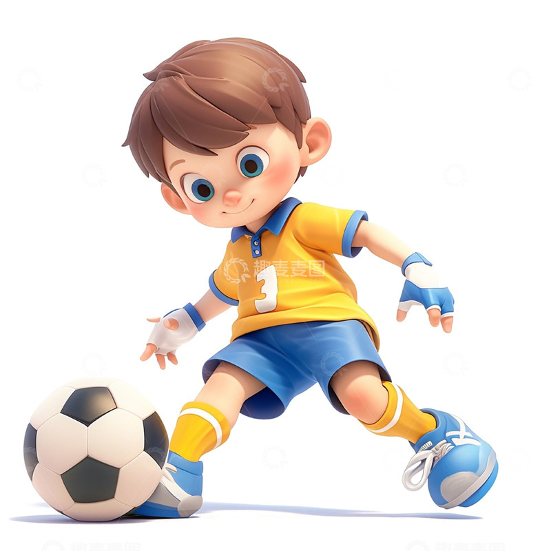 卡通足球暑假班男孩