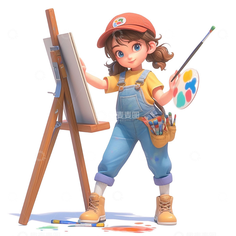 高清大图下载【趣麦麦图】暑期美术培训班人物