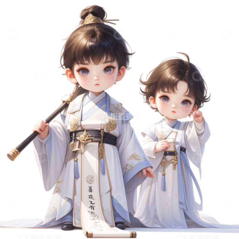 高清大图下载【趣麦麦图】卡通3D古风人物