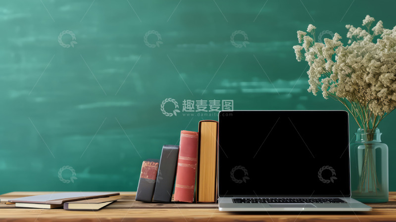 高清大图下载【趣麦麦图】书本笔记本电脑背景