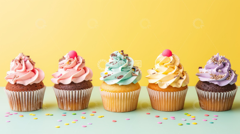 高清大图下载【趣麦麦图】杯子蛋糕海报背景