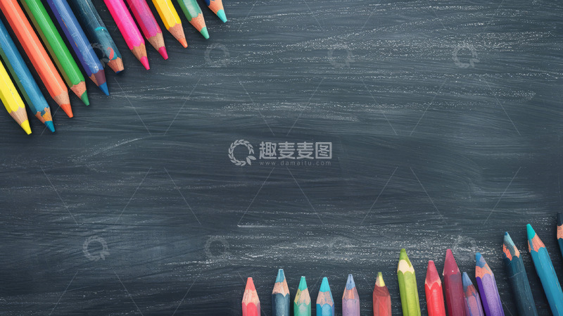 高清大图下载【趣麦麦图】彩虹铅笔蜡笔