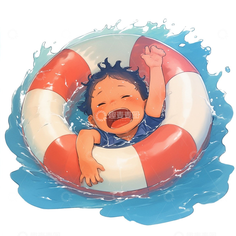 高清大图下载【趣麦麦图】暑期学生防溺水