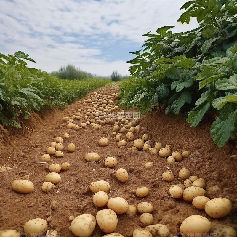 高清大图下载【趣麦麦图】新鲜土豆土地