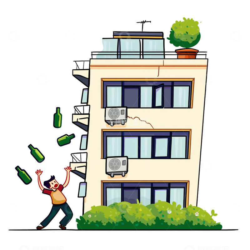 高清大图下载【趣麦麦图】珍爱生命请勿高空抛物