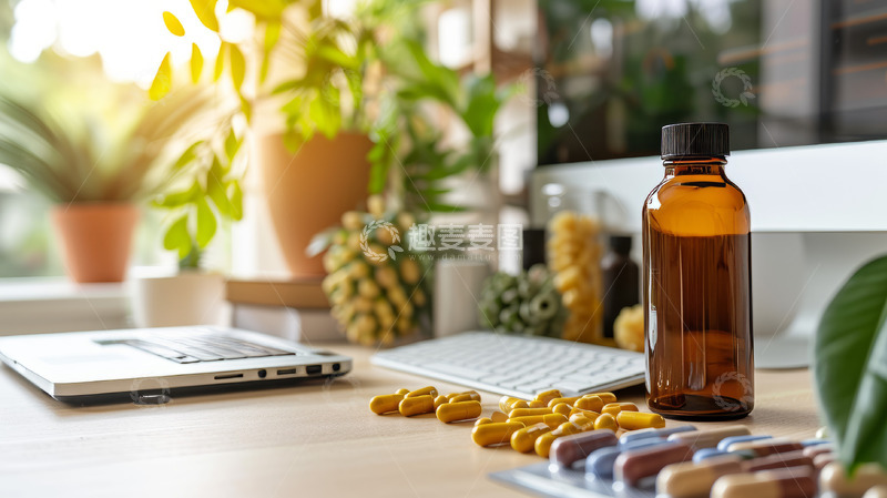 高清大图下载【趣麦麦图】桌上的药物药丸