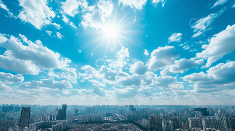 高清大图下载【趣麦麦图】蓝天下的高楼建筑