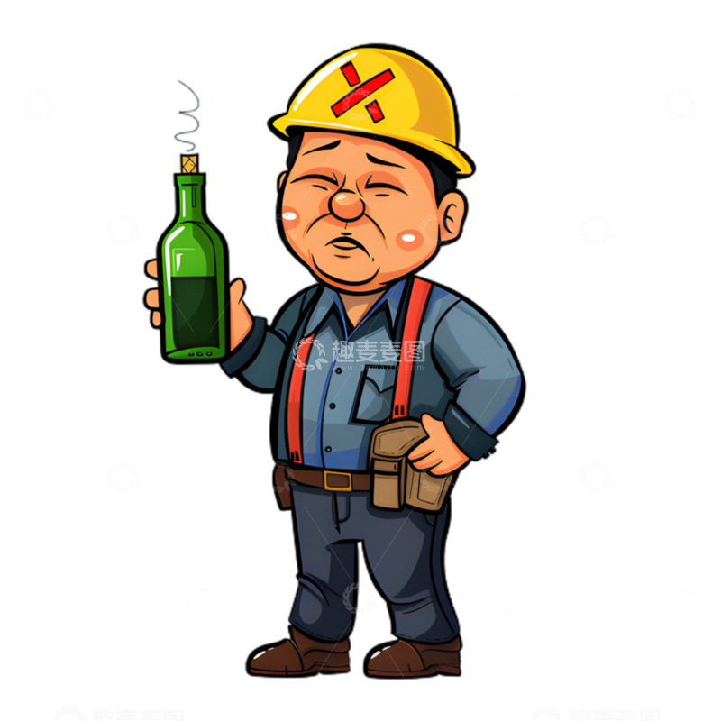 高清大图下载【趣麦麦图】生产安全请勿烟酒