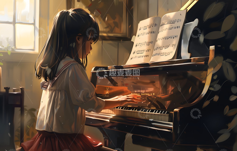 高清大图下载【趣麦麦图】钢琴教学辅导班暑假教培
