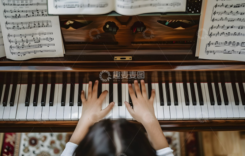 高清大图下载【趣麦麦图】暑假教培钢琴教学摄影