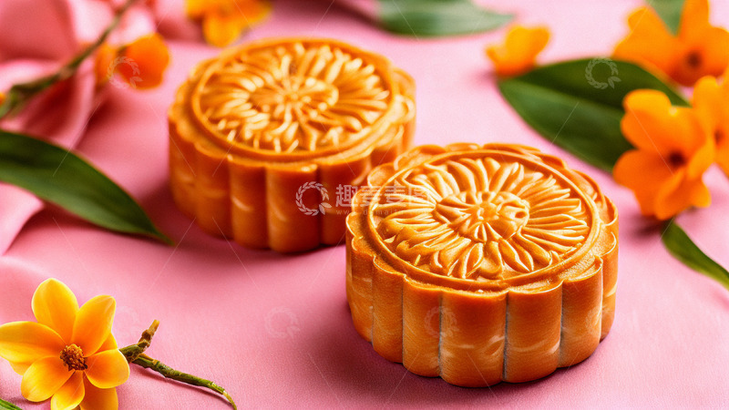高清大图下载【趣麦麦图】传统节日中秋节月饼