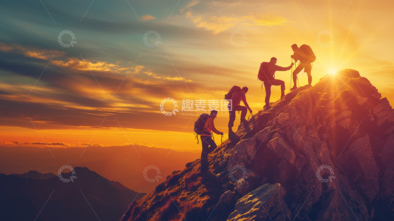 高清大图下载【趣麦麦图】登山徒步旅行者