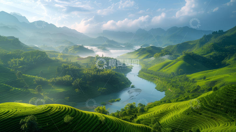 高清大图下载【趣麦麦图】美丽乡村田园风景