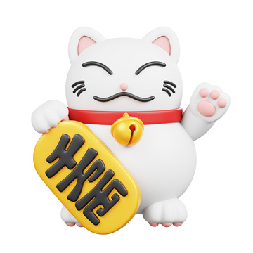 可爱的幸运招财猫手绘