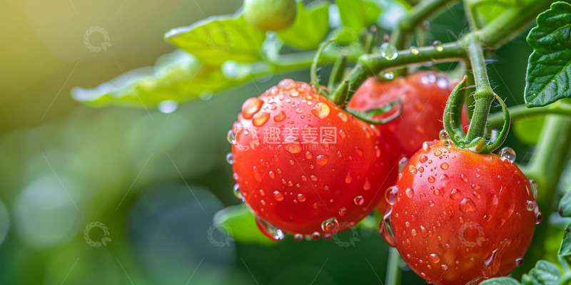 高清大图下载【趣麦麦图】夏日番茄水珠背景