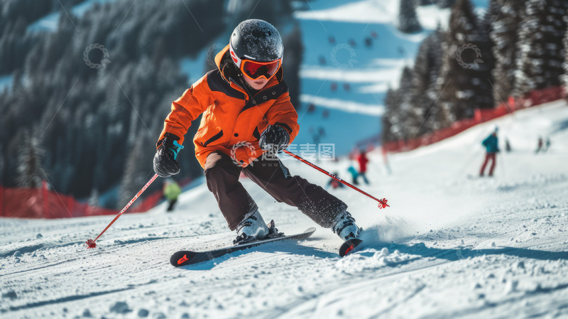 高清大图下载【趣麦麦图】单人单板滑雪