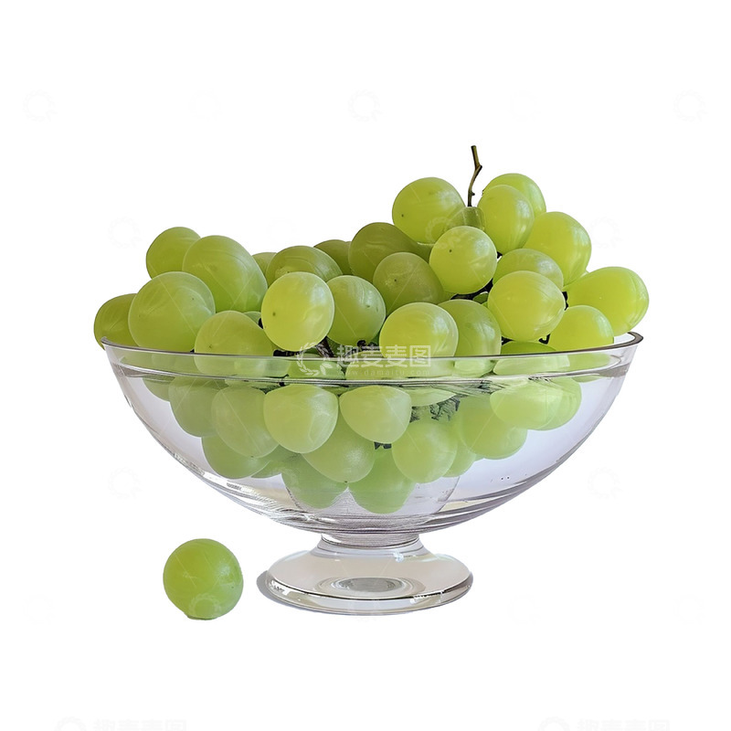 高清大图下载【趣麦麦图】玻璃碗绿色葡萄水果