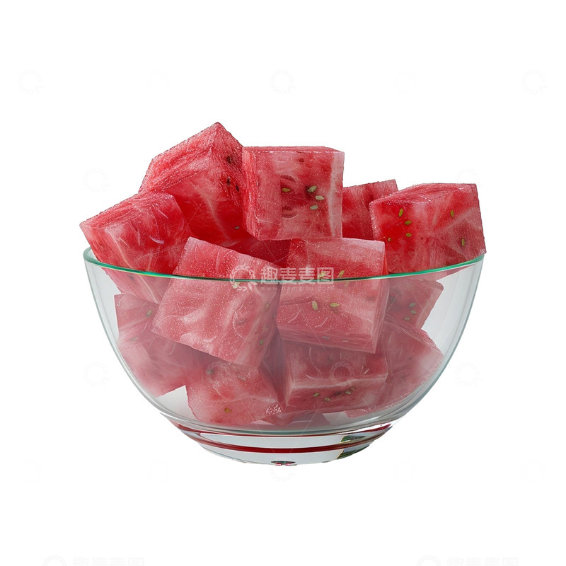高清大图下载【趣麦麦图】玻璃碗中水果西瓜块