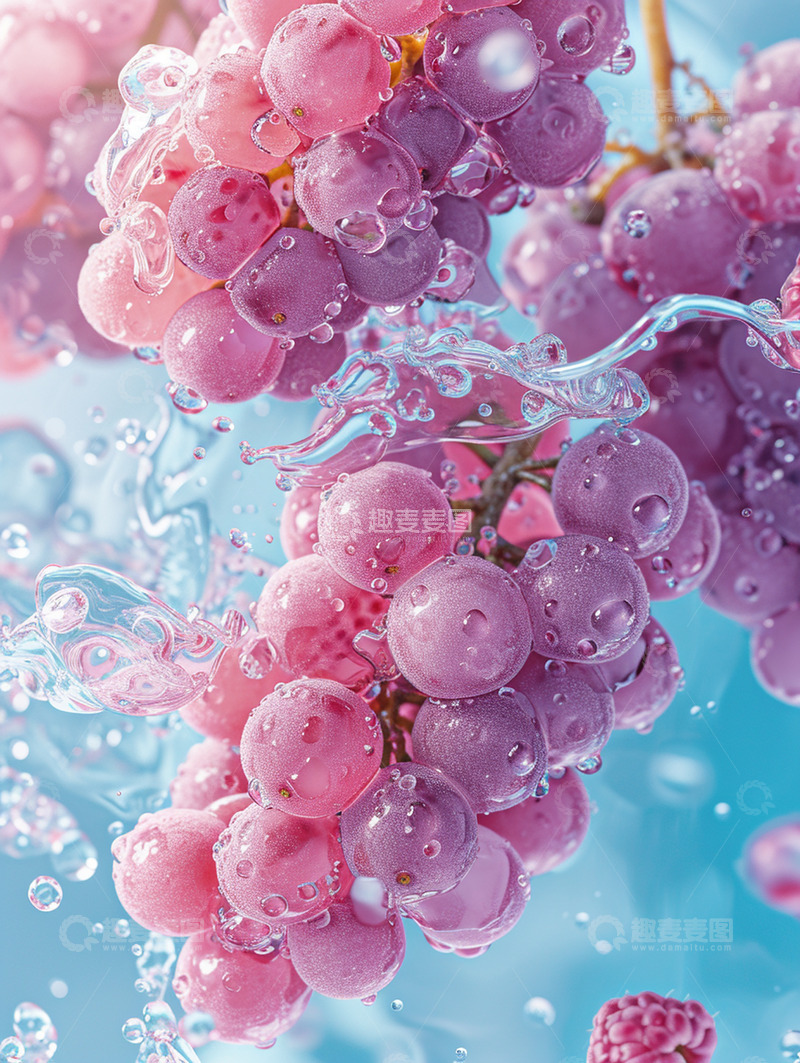 高清大图下载【趣麦麦图】夏日清新水果葡萄背景