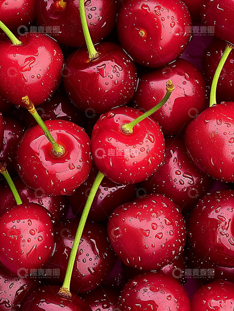 高清大图下载【趣麦麦图】夏天水果红色樱桃背景