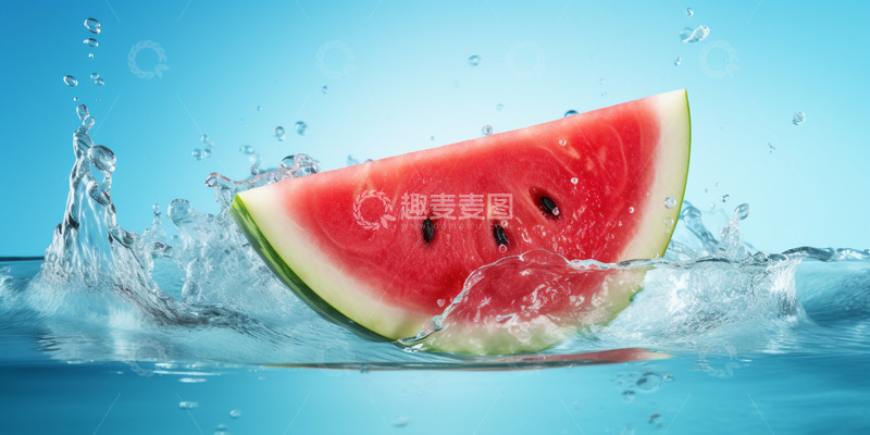 高清大图下载【趣麦麦图】夏天水果西瓜入水背景