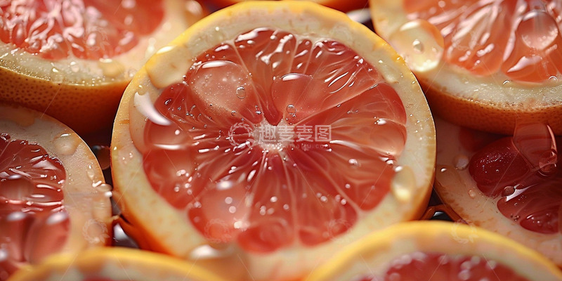 高清大图下载【趣麦麦图】柚子水珠背景