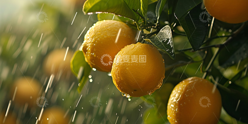 高清大图下载【趣麦麦图】-阳光柠檬雨水背景